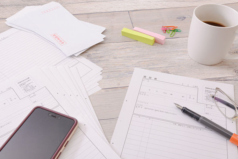 採用試験時に提出する履歴書のイメージ図