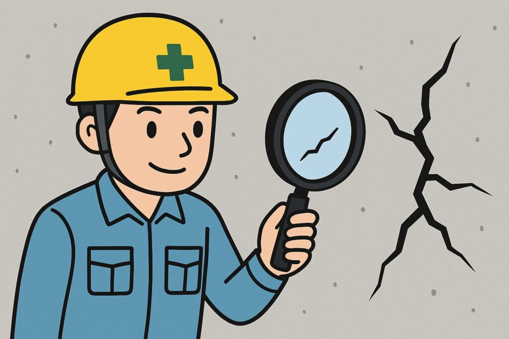 ひび割れの発生原因を探る人