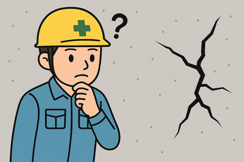 ひび割れを発見して考える人