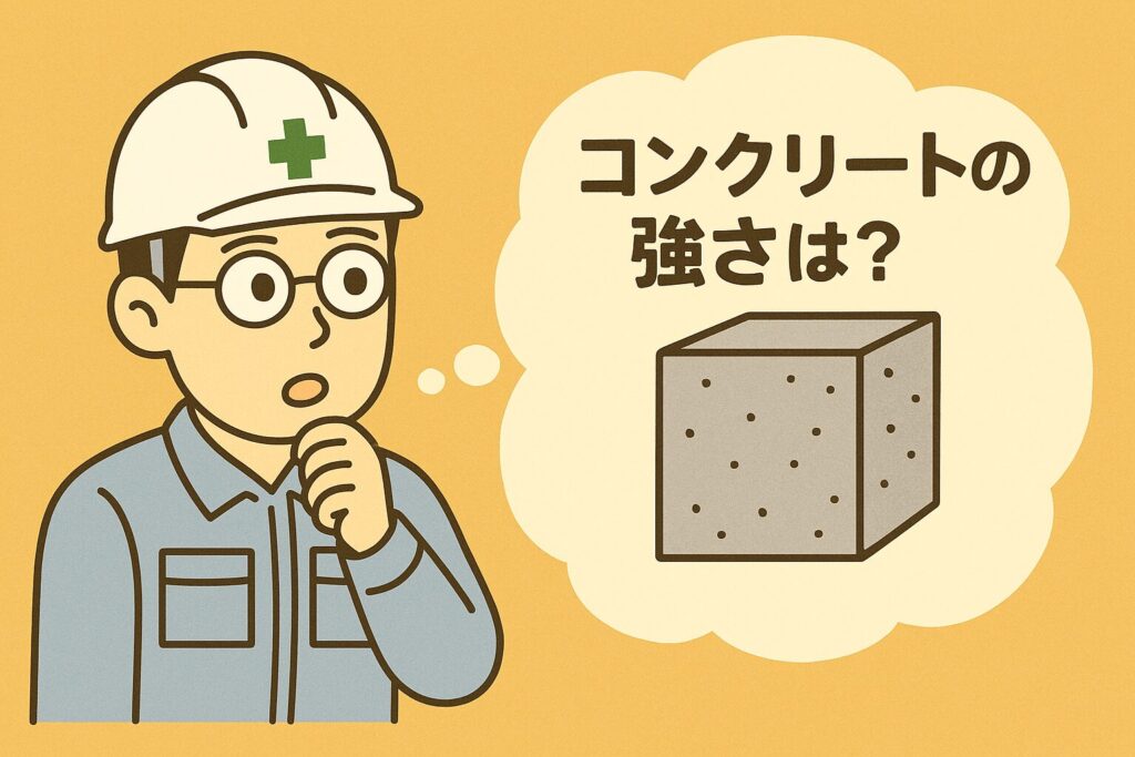 コンクリートの強度を推定している技術者のイメージ